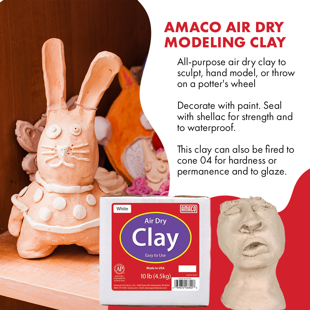 Amaco Air Dry Modeling Clay 10 lbs Terra Cotta
