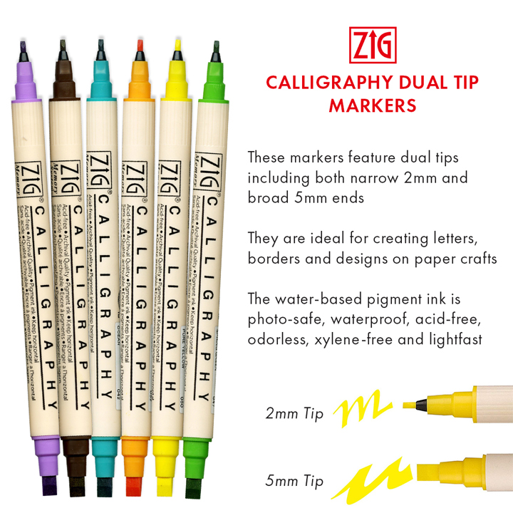 Zig Calligraphy Dual Tip Markers Zig Calligraphy Dual Tip Markers