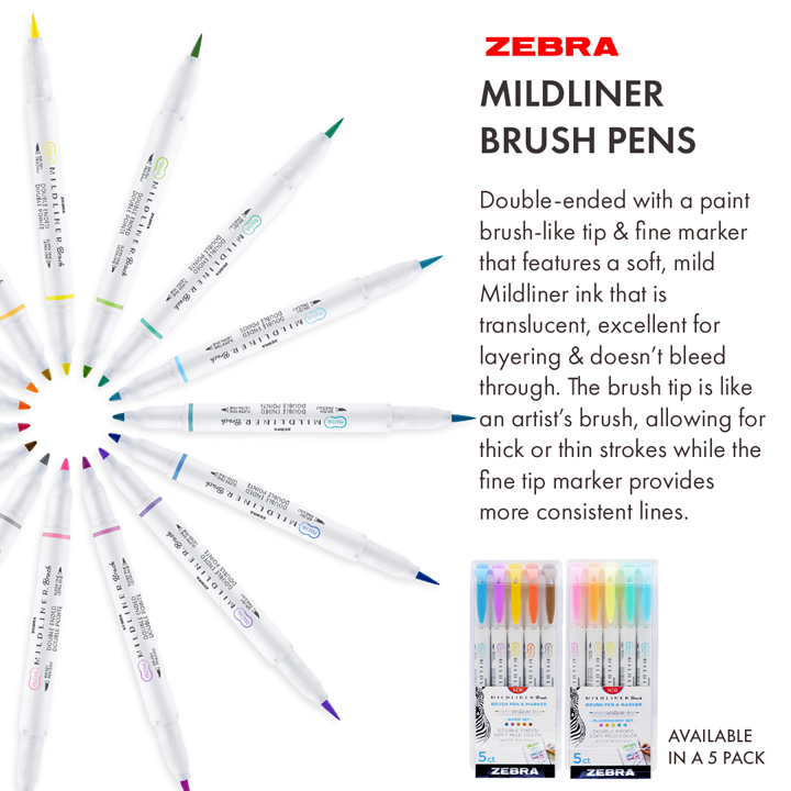 Zebra Mildiner Brush Pens Zebra Mildiner Brush Pens