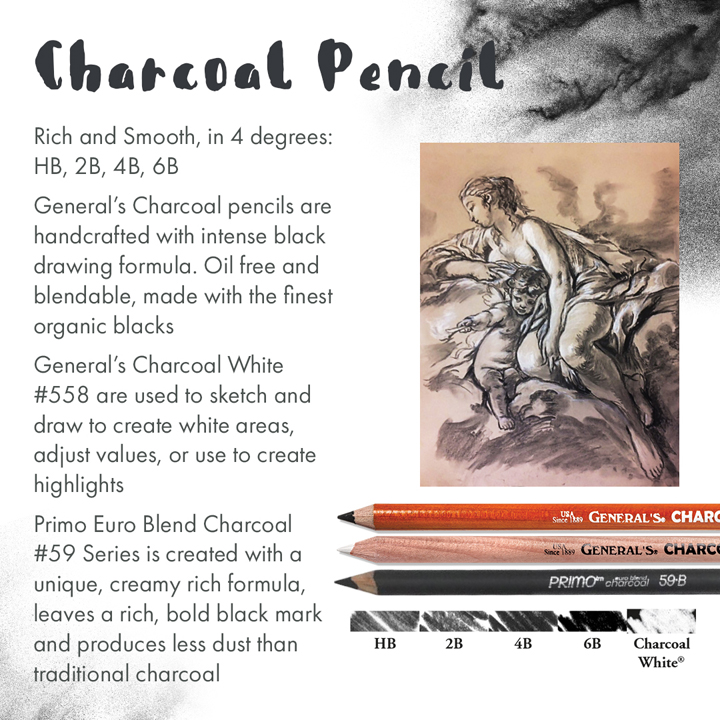 General's Charcoal Pencils - 2B Medium, 12 Pack