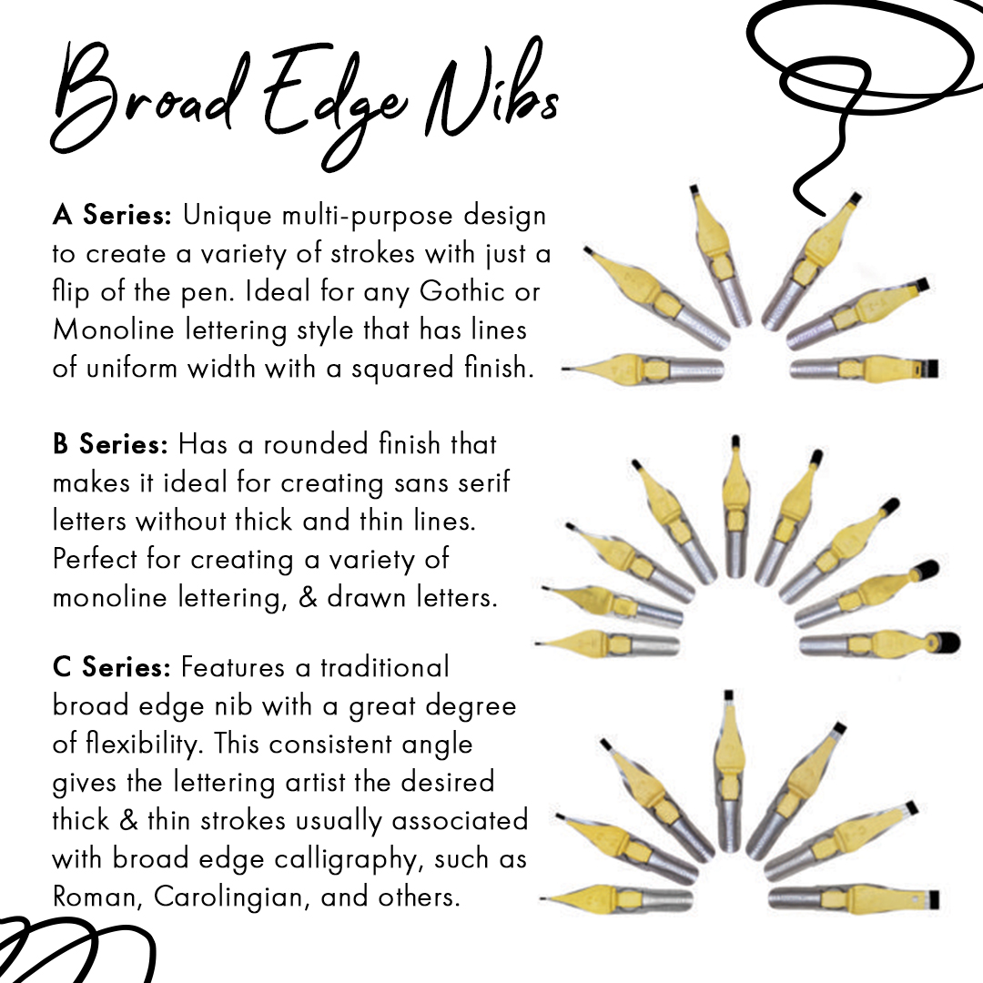 Broad Edge Nibs Speedball 
Broad Edge Nibs