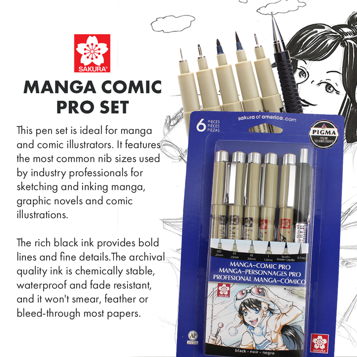 Pigma Manga Comic Pro Pen Set