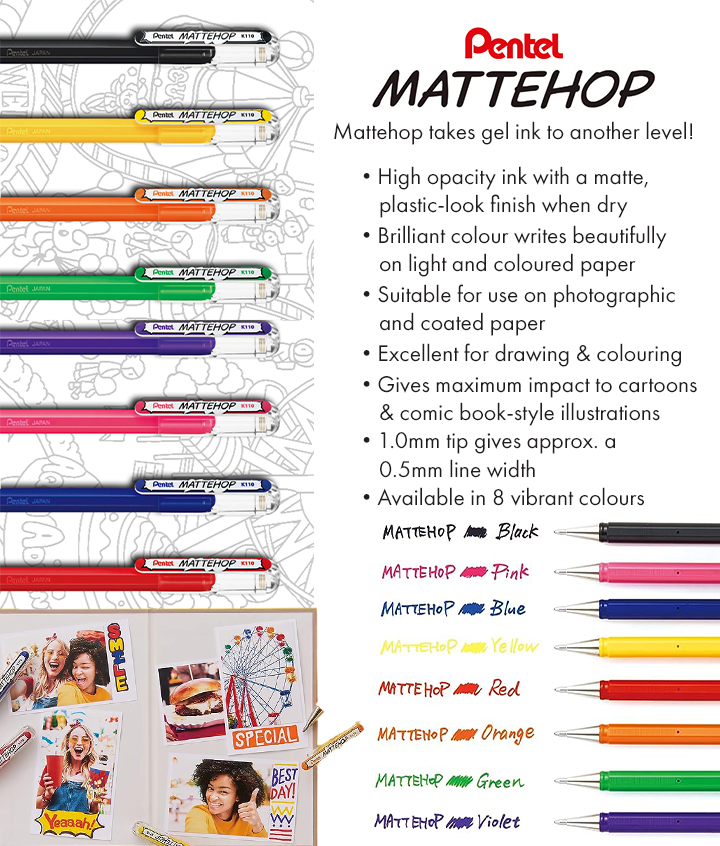 Pentel Mattehop Gel pens