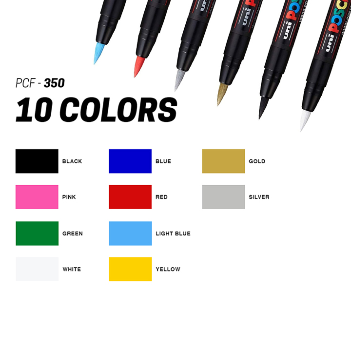 350 Brush Tip Posca Paint Markers