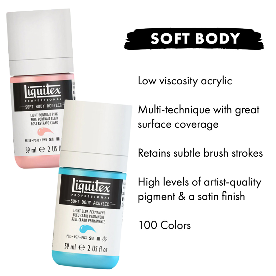 Liquitex Soft Body Artist Acrylic - Light Blue Permanent, 59 ml