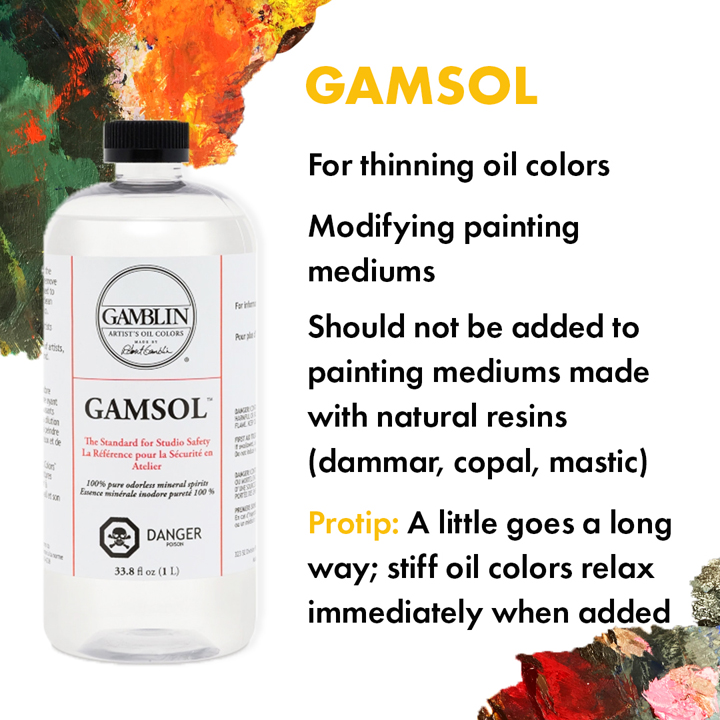 GAMBLIN GAMSOL ODORLESS MINERAL SPIRITS 33.8 OZ (1 LITER) NEW