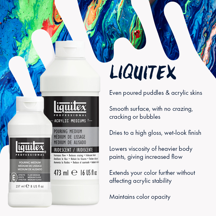 Liquitex Matte Pouring Medium & Soft Body Acrylic Set