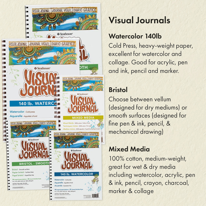 Strathmore 500 Series Visual Mixed Media Journal, Vellum, White